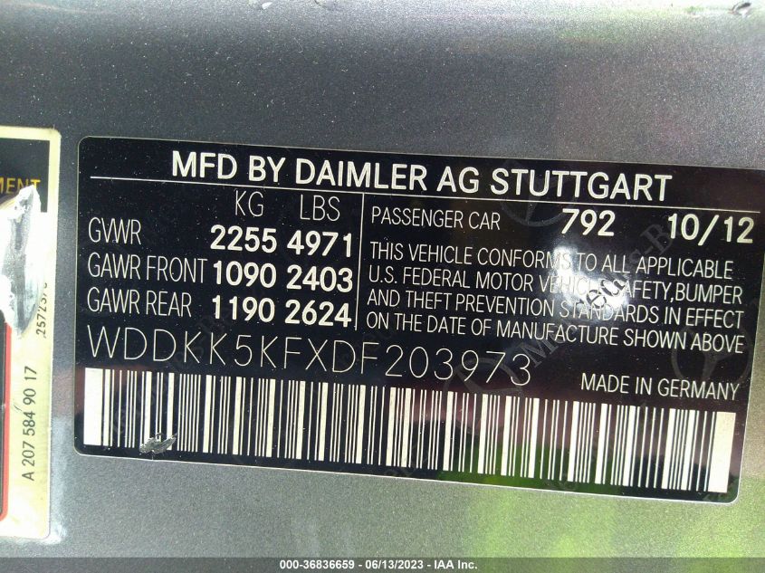 2013 MERCEDES-BENZ E-CLASS E 350 - WDDKK5KFXDF203973