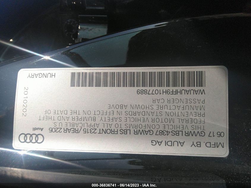 2017 AUDI A3 2.0T PREMIUM - WAUAUHFF9H1077889