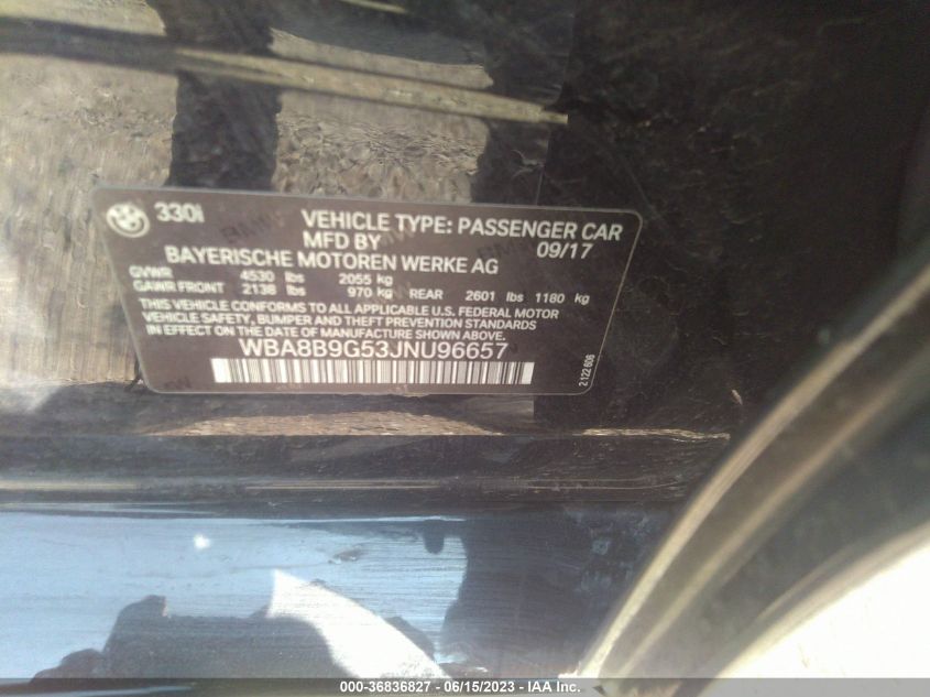 2018 BMW 3 SERIES 330I - WBA8B9G53JNU96657