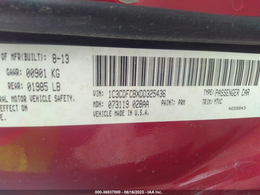 2013 DODGE DART GT - 1C3CDFCBXDD325436
