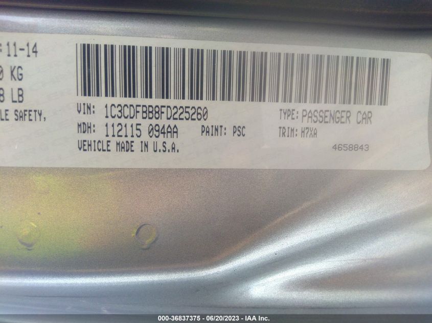 2015 DODGE DART SXT - 1C3CDFBB8FD225260