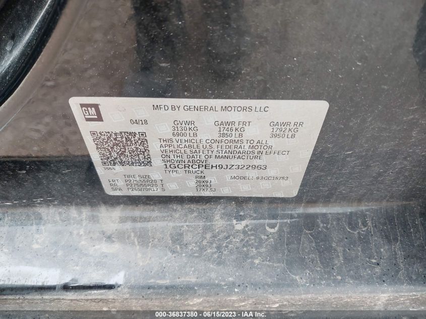 2018 CHEVROLET SILVERADO 1500 CUSTOM - 1GCRCPEH9JZ322963