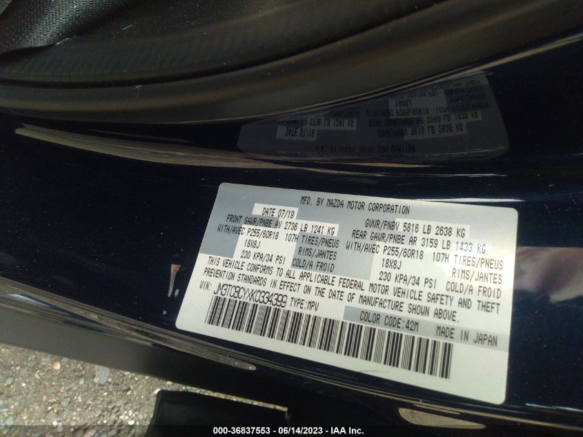 2019 MAZDA CX-9 TOURING - JM3TCBCYXK0334399
