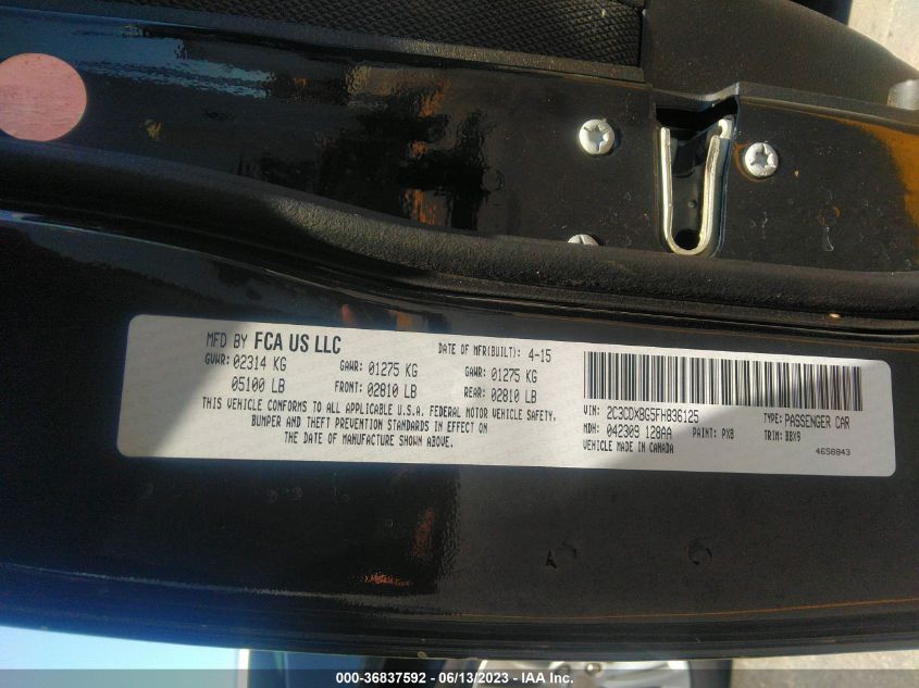 2015 DODGE CHARGER SE - 2C3CDXBG5FH836125