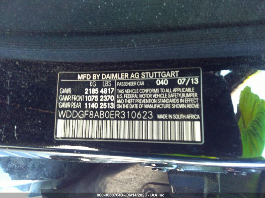 2014 MERCEDES-BENZ C-CLASS C 300 - WDDGF8AB0ER310623