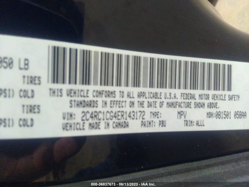 2014 CHRYSLER TOWN & COUNTRY TOURING-L - 2C4RC1CG4ER143172