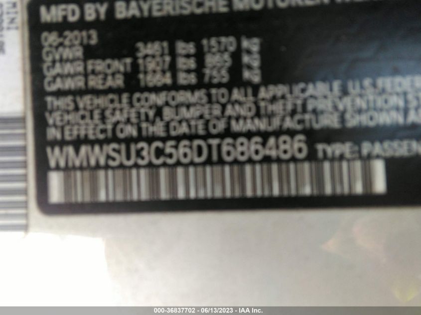 2013 MINI COOPER HARDTOP - WMWSU3C56DT686486