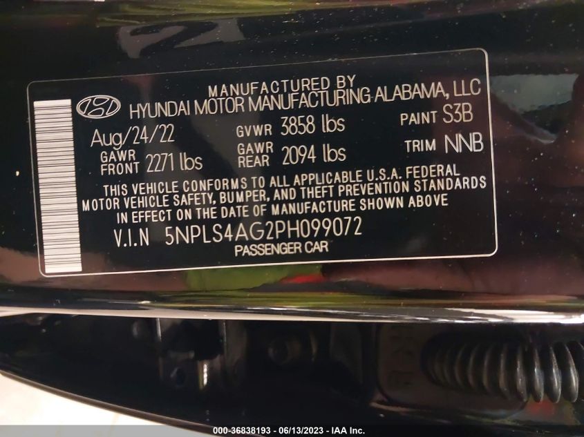 2023 HYUNDAI ELANTRA SEL - 5NPLS4AG2PH099072