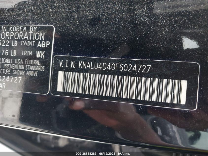 2015 KIA K900 PREMIUM - KNALU4D40F6024727