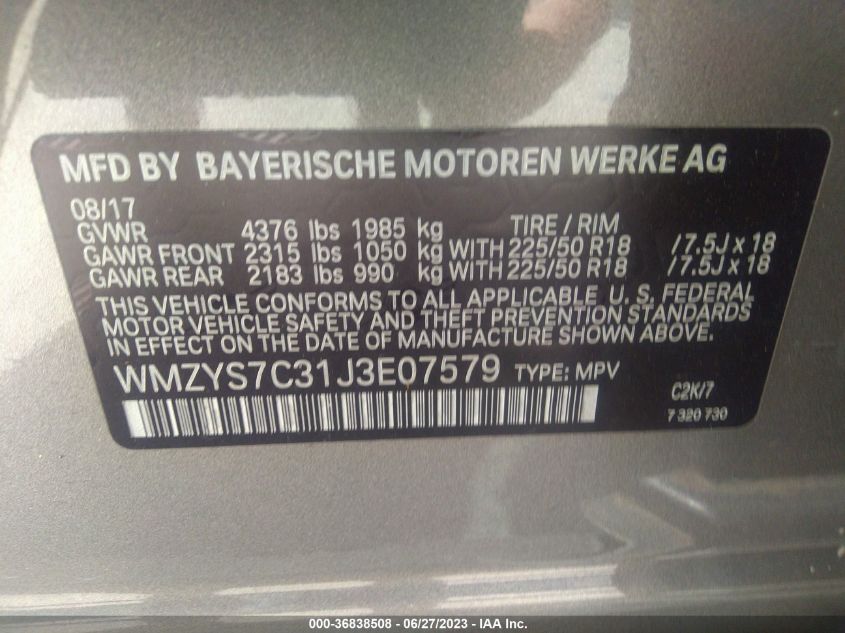 2018 MINI COUNTRYMAN COOPER - WMZYS7C31J3E07579