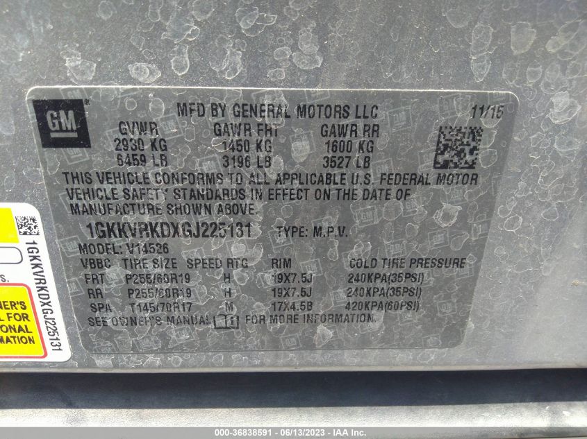 2016 GMC ACADIA SLT - 1GKKVRKDXGJ225131
