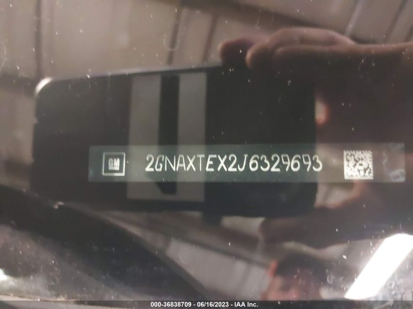 2018 CHEVROLET EQUINOX LT - 2GNAXTEX2J6329693