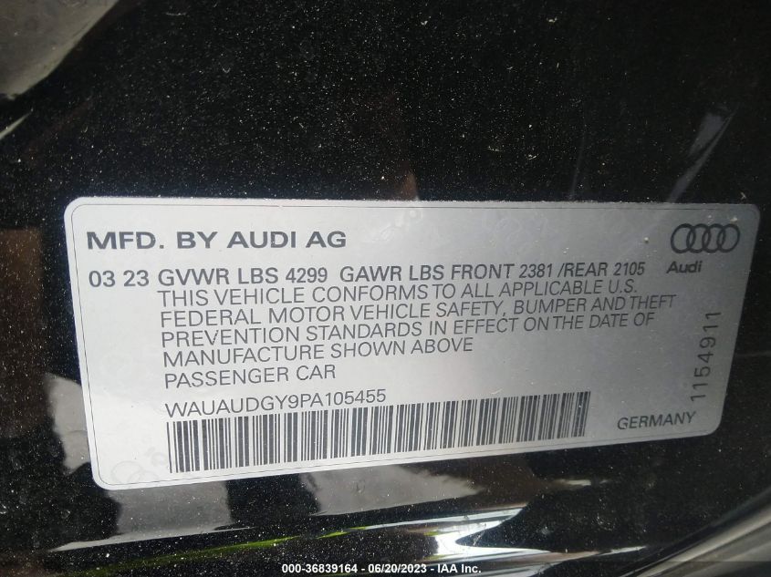 WAUAUDGY9PA105455 Audi A3 PREMIUM 9