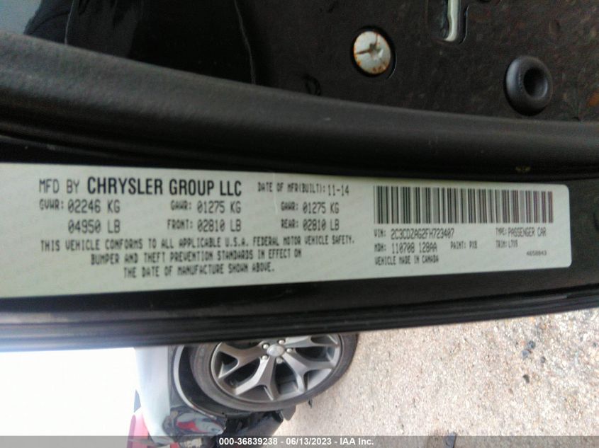 2015 DODGE CHALLENGER SXT - 2C3CDZAG2FH723407