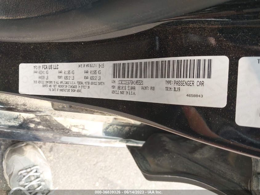 2016 CHRYSLER 200 C - 1C3CCCEG7GN105521