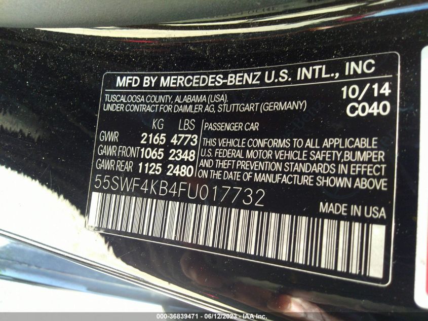 2015 MERCEDES-BENZ C-CLASS C 300 - 55SWF4KB4FU017732