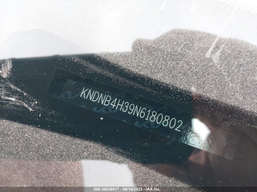 2022 KIA CARNIVAL LXS KNDNB4H39N6180802