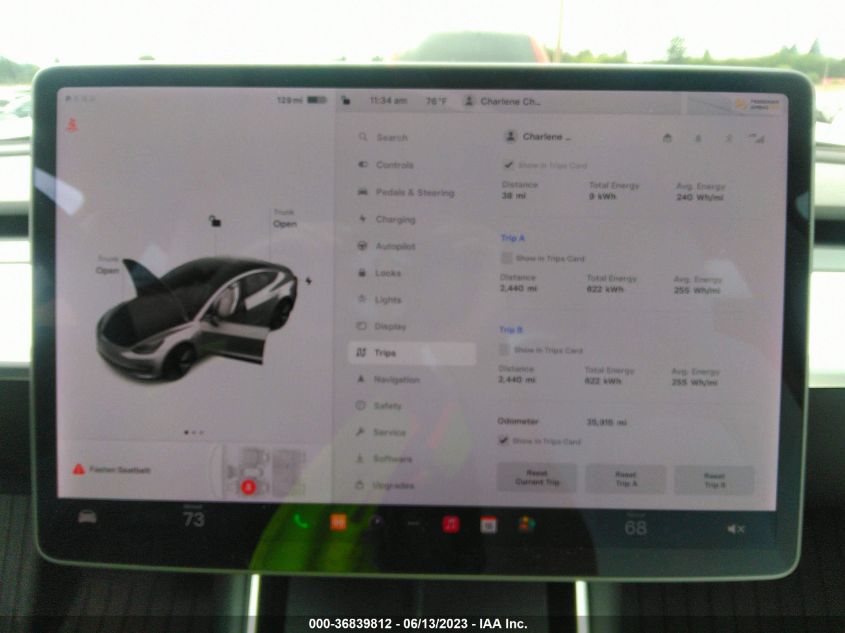 2018 TESLA MODEL 3 RANGE BATTERY - 5YJ3E1EA2JF166609