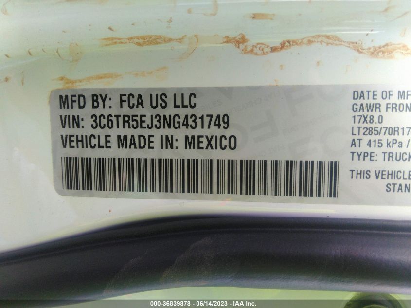 2022 RAM 2500 POWERWAGON - 3C6TR5EJ3NG431749