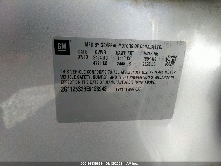 2014 CHEVROLET IMPALA LT - 2G1125S38E9123943