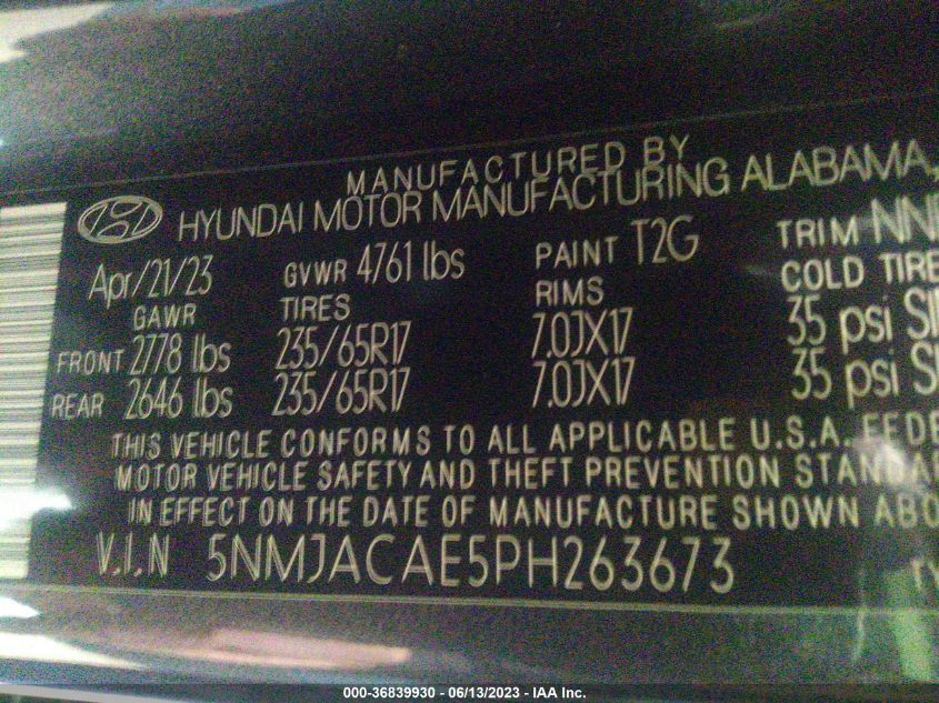 2023 HYUNDAI TUCSON SE - 5NMJACAE5PH263673