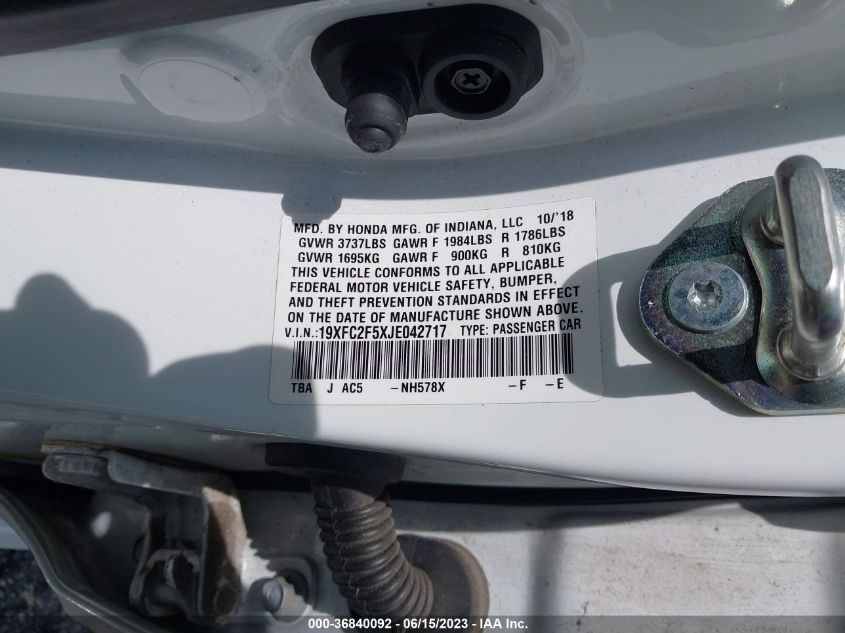 2018 HONDA CIVIC SEDAN LX - 19XFC2F5XJE042717