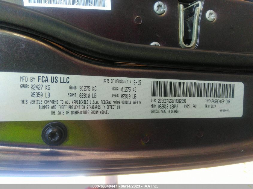 2015 CHRYSLER 300 S - 2C3CCAGG0FH882891