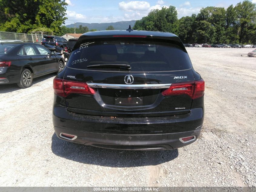 2016 ACURA MDX - 5FRYD4H2XGB039306