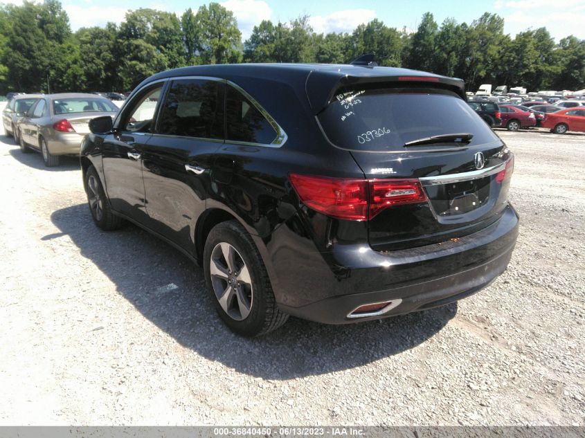 2016 ACURA MDX - 5FRYD4H2XGB039306