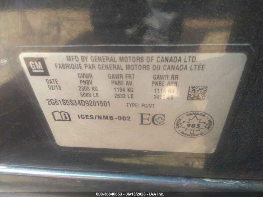 2013 CADILLAC XTS PREMIUM - 2G61S5S34D9201501