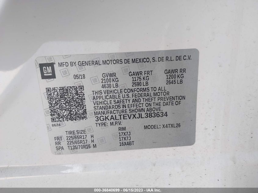 2018 GMC TERRAIN SLE - 3GKALTEVXJL383634