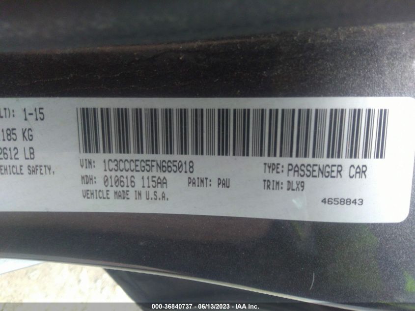 2015 CHRYSLER 200 C - 1C3CCCEG5FN665018