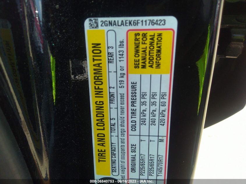 2015 CHEVROLET EQUINOX LS - 2GNALAEK6F1176423