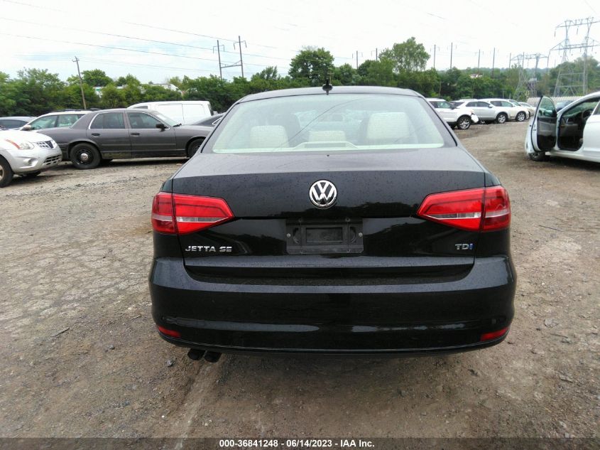 2015 VOLKSWAGEN JETTA SEDAN 2.0L TDI SE - 3VWLA7AJ0FM287594