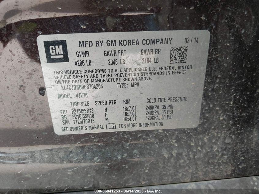 2014 BUICK ENCORE PREMIUM - KL4CJDSB9EB704266