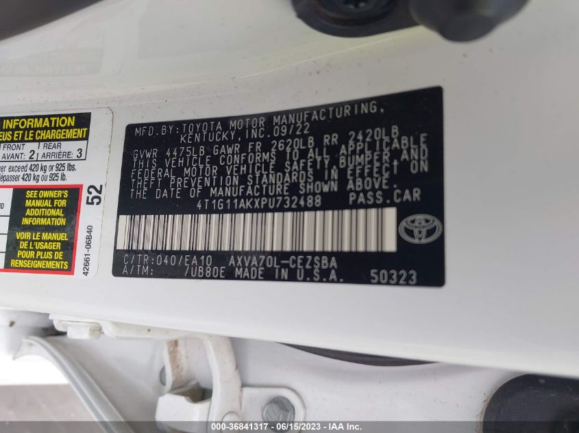 2023 TOYOTA CAMRY SE/SE NIGHTSHADE - 4T1G11AKXPU732488