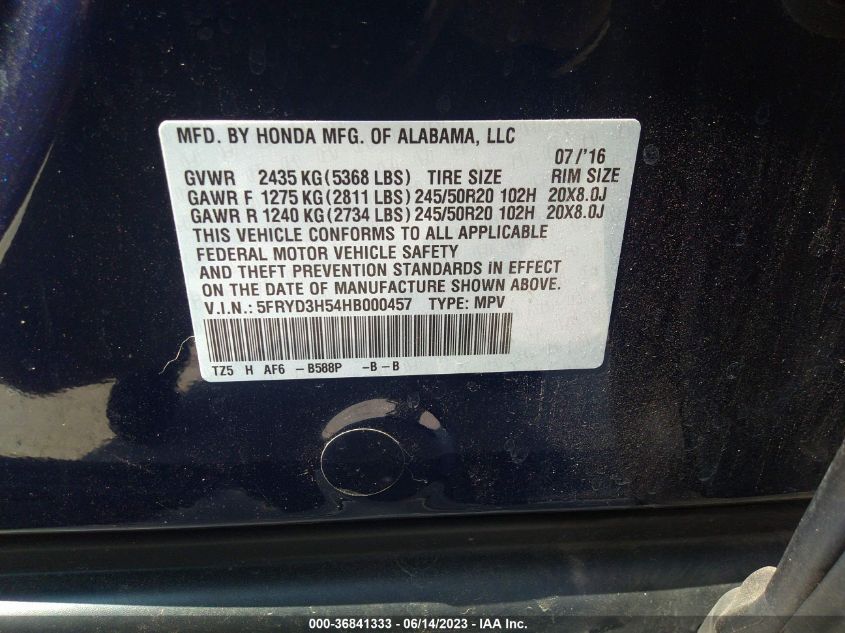 2017 ACURA MDX W/TECHNOLOGY PKG - 5FRYD3H54HB000457