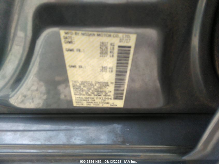 2017 NISSAN ALTIMA 2.5/S/SV/SL/SR - 1N4ALCAP2HC291996