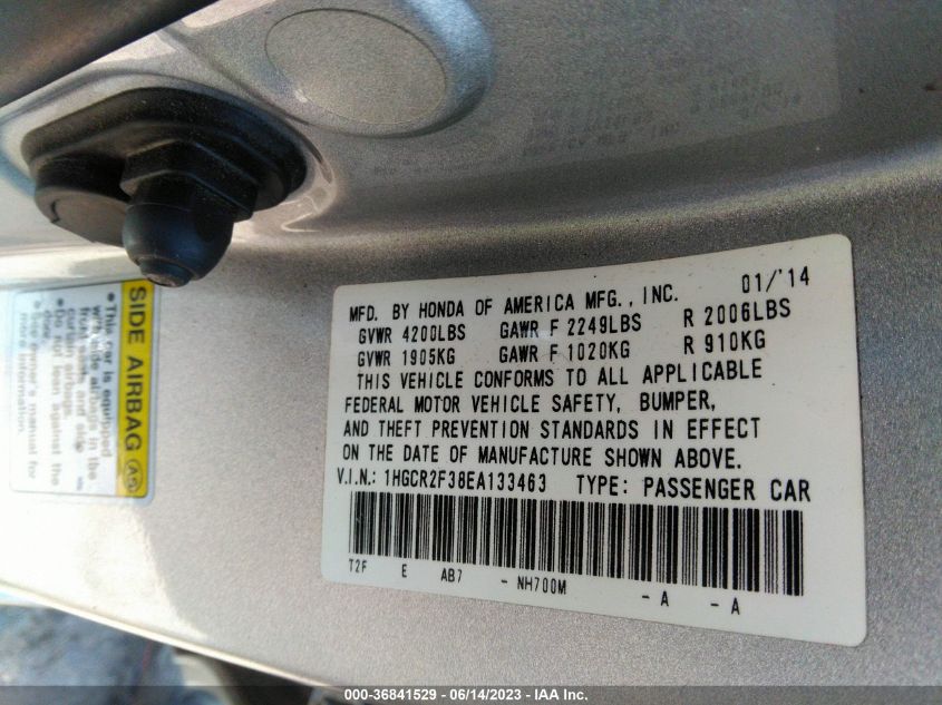 2014 HONDA ACCORD SEDAN LX - 1HGCR2F38EA133463