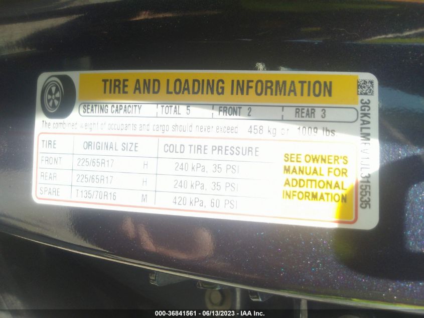 2018 GMC TERRAIN SLE - 3GKALMEV1JL315535