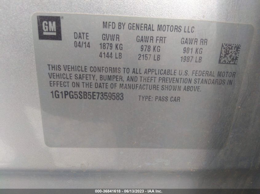 2014 CHEVROLET CRUZE LTZ - 1G1PG5SB5E7359583