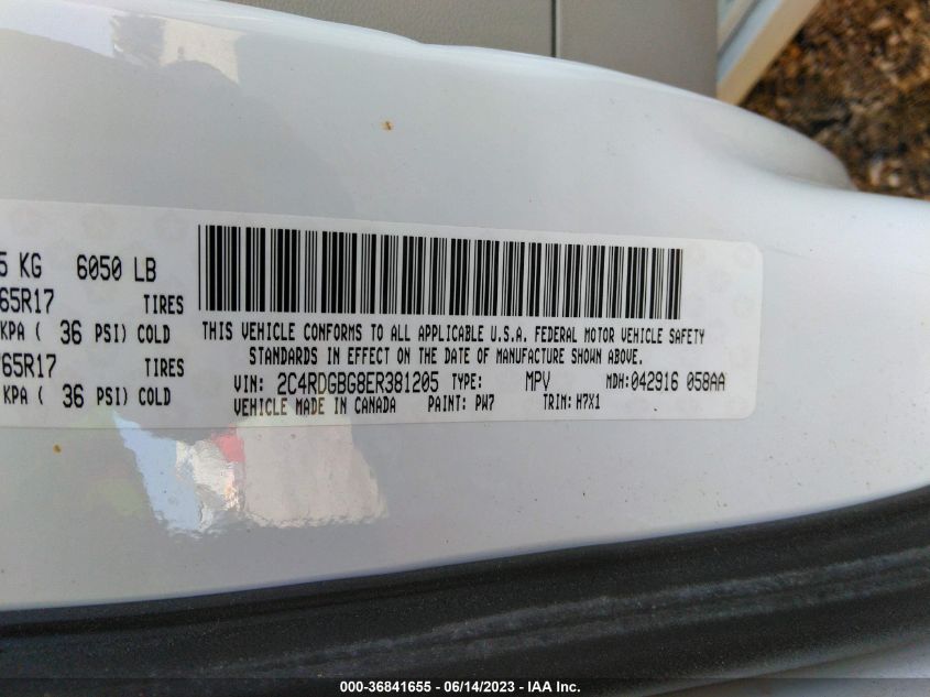 2014 DODGE GRAND CARAVAN AMERICAN VALUE PKG - 2C4RDGBG8ER381205