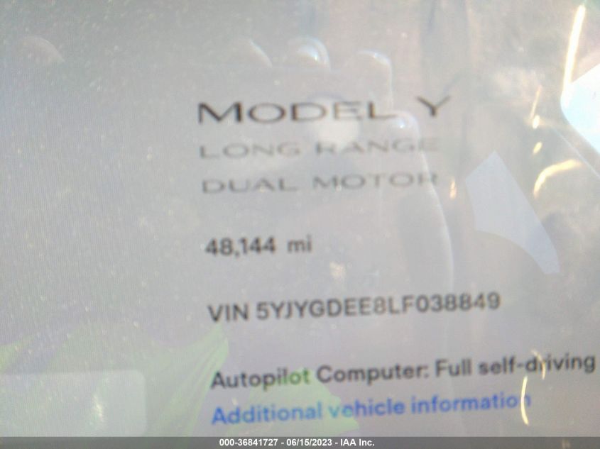 5YJYGDEE8LF038849 Tesla Model Y LONG RANGE 14