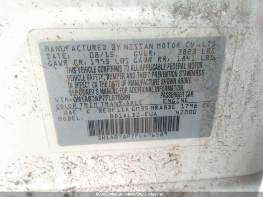2015 NISSAN SENTRA SV - 3N1AB7AP7FL676589