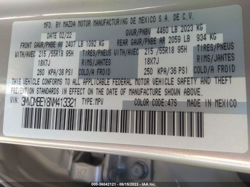 2022 MAZDA CX-30 2.5 TURBO PREMIUM PLUS - 3MVDMBEY8NM413321