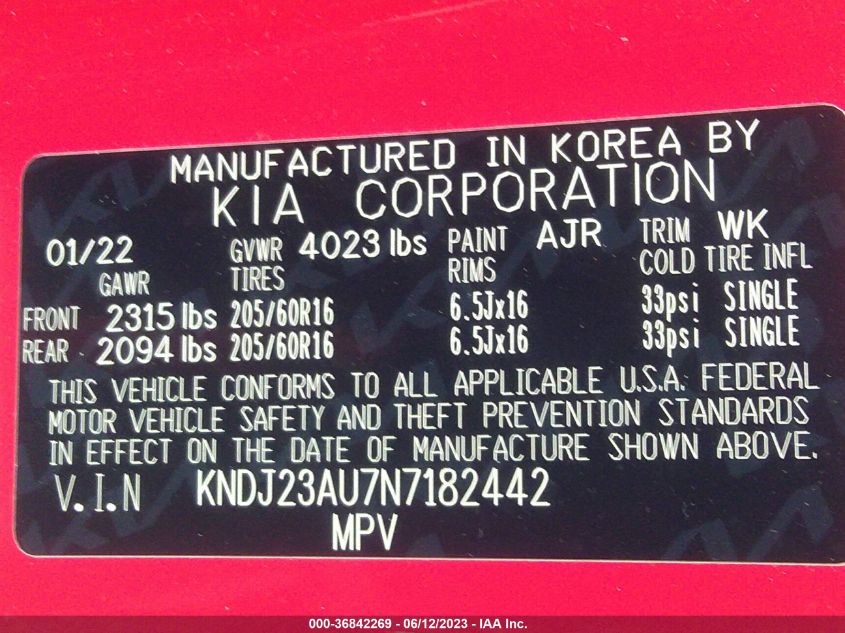 2022 KIA SOUL LX - KNDJ23AU7N7182442