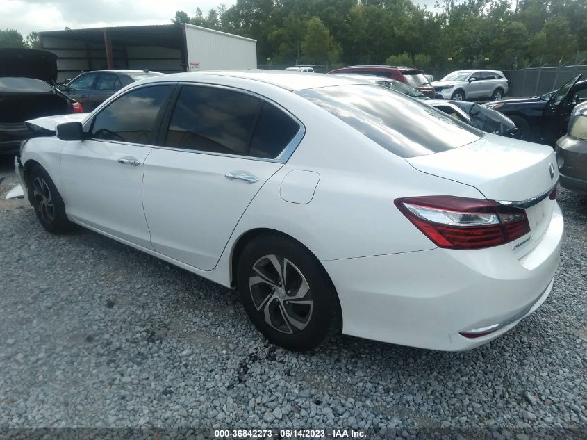 2016 HONDA ACCORD SEDAN LX - 1HGCR2F37GA106550