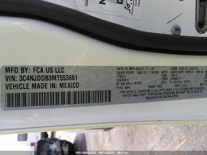 2021 JEEP COMPASS TRAILHAWK - 3C4NJDDB3MT553661