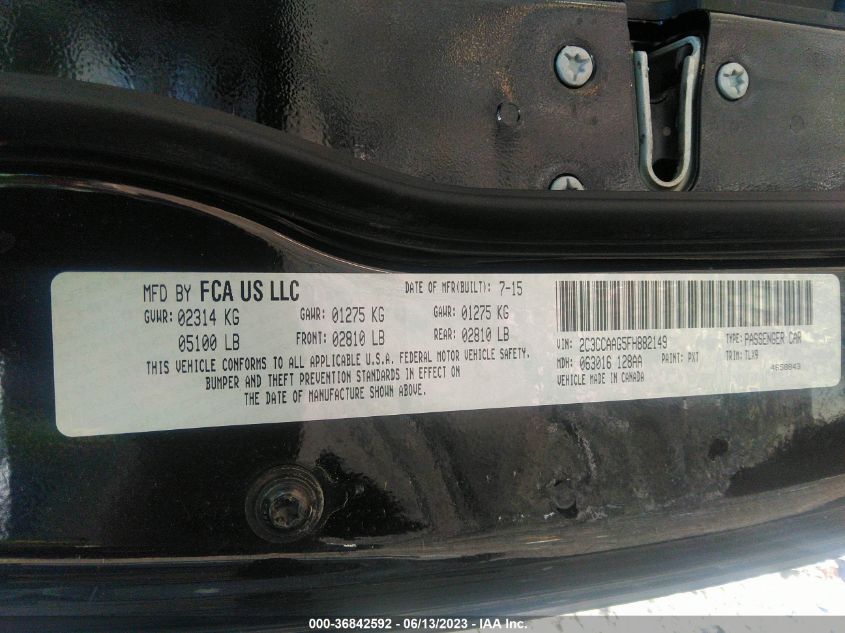 2015 CHRYSLER 300 LIMITED - 2C3CCAAG5FH882149