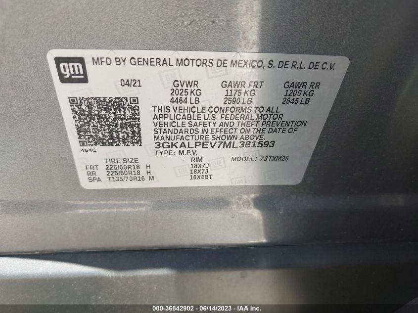 2021 GMC TERRAIN SLT - 3GKALPEV7ML381593
